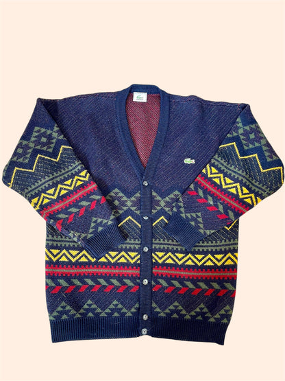 Cardigan Lacoste vintage - à motifs