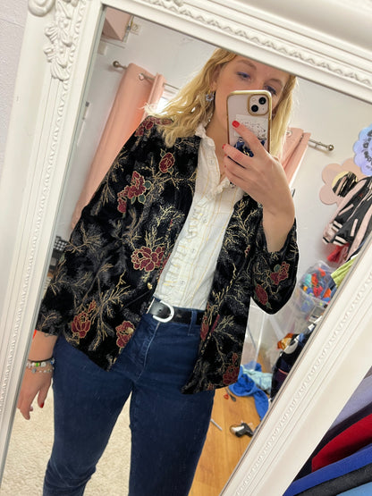 Veste vintage à fleurs - Détails dorés