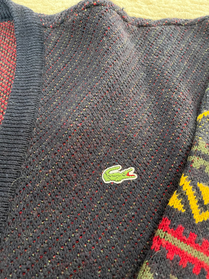 Cardigan Lacoste vintage - à motifs