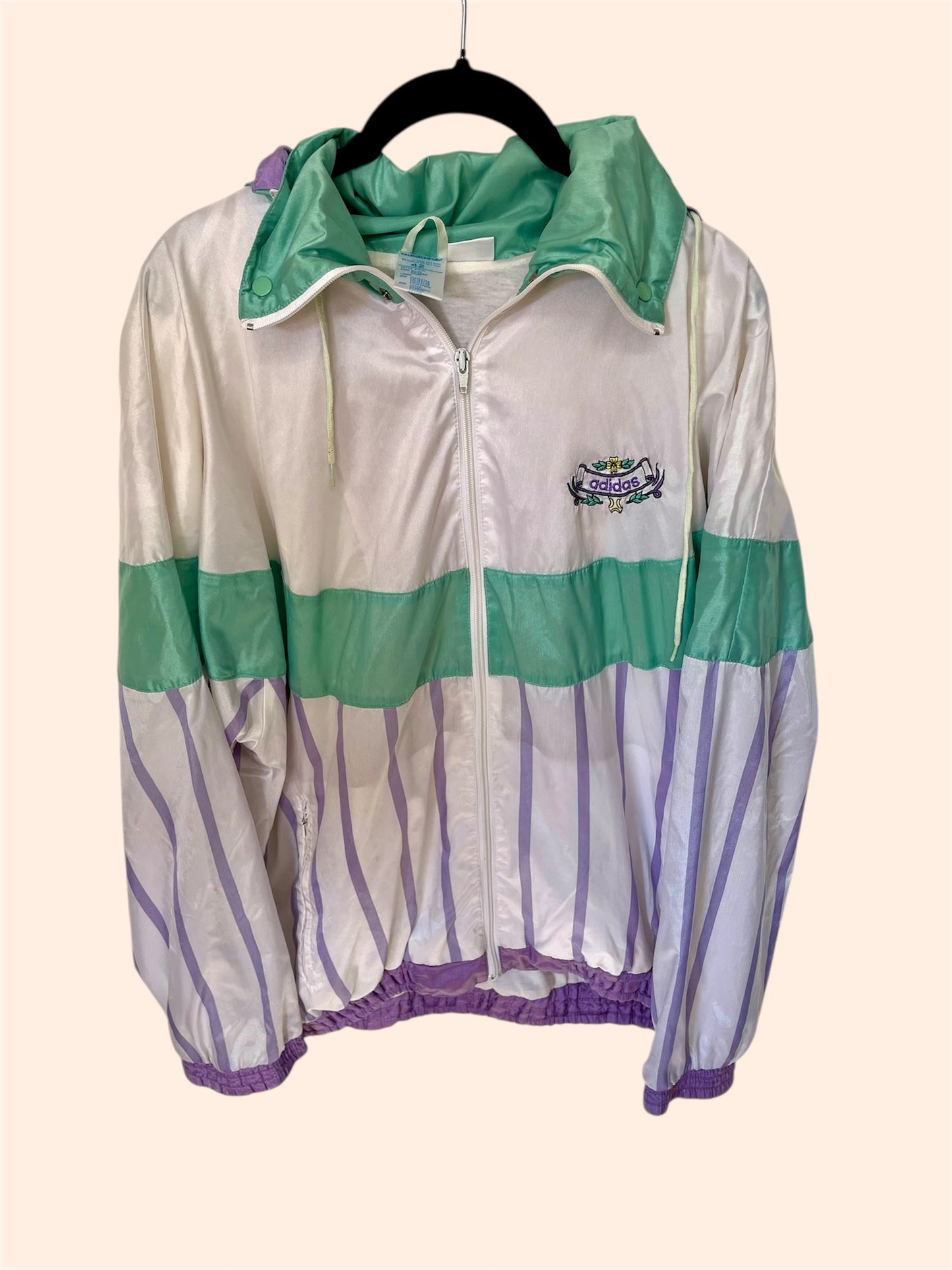 Veste coupe-vent Adidas Vintage 80’s - Capuche amovible