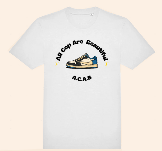 T-shirt ACAB ALL COP ARE BEAUTIFUL Blanc