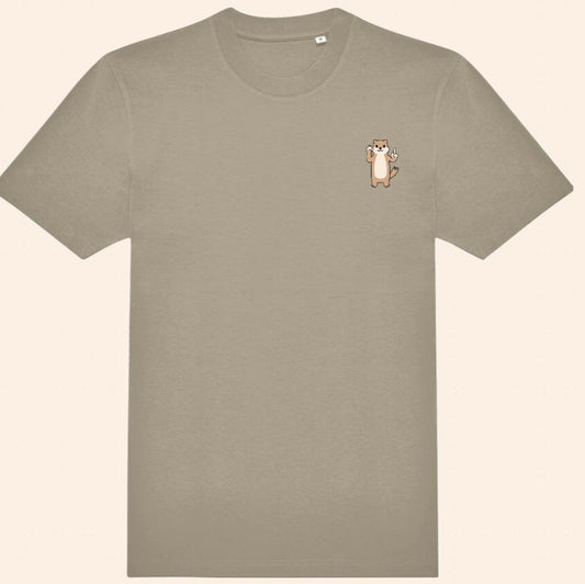 Précommande T-shirt CUTIE LOUTRE couleur taupe livraison début octobre