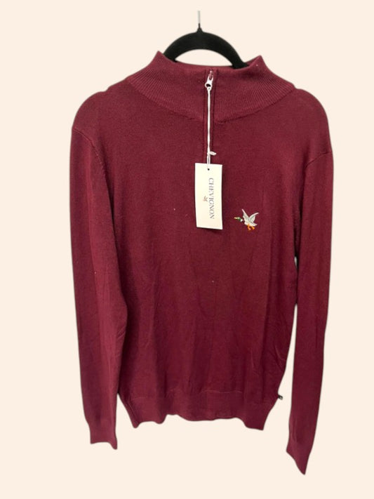 Pull 1/4 zip Chevignon - Logo brodé - Coudières velours