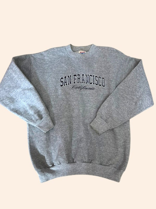 Sweat crewneck vintage Hanès San Francisco - Col rond
