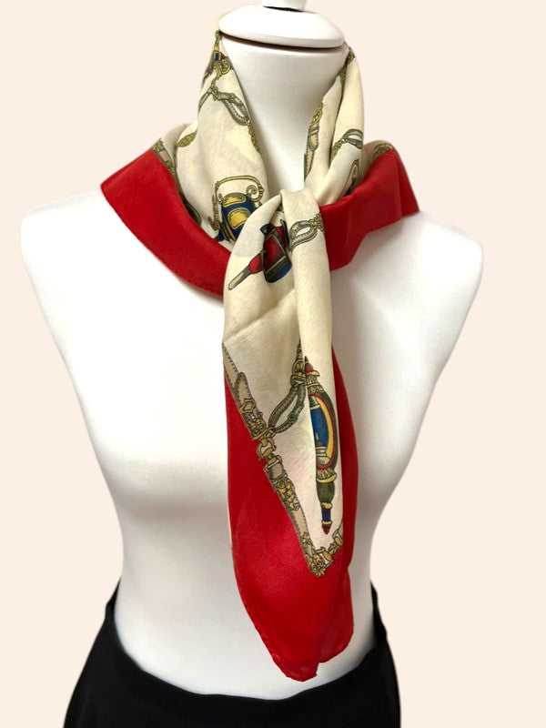 Foulard vintage à motifs 80x80