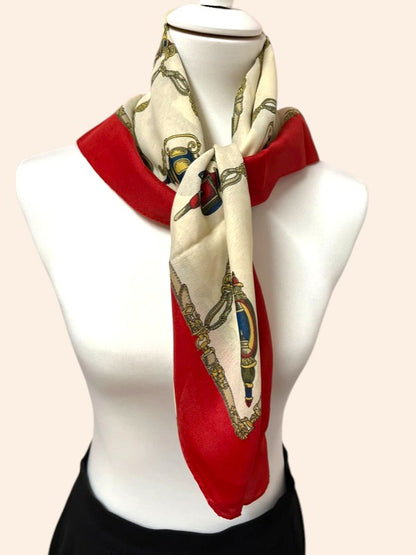 Foulard vintage à motifs 80x80