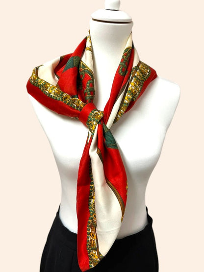 Foulard vintage à motifs 90x85