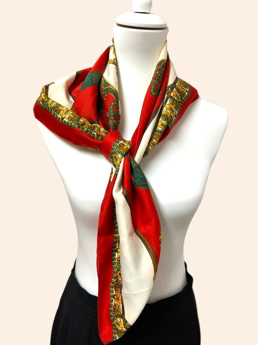Foulard vintage à motifs 90x85
