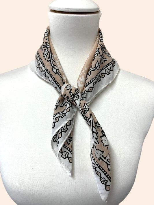 Foulard paisley vintage rose 55x55