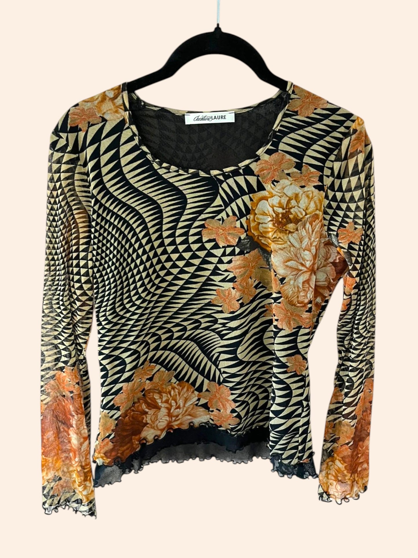 Top vintage en mesh y2k