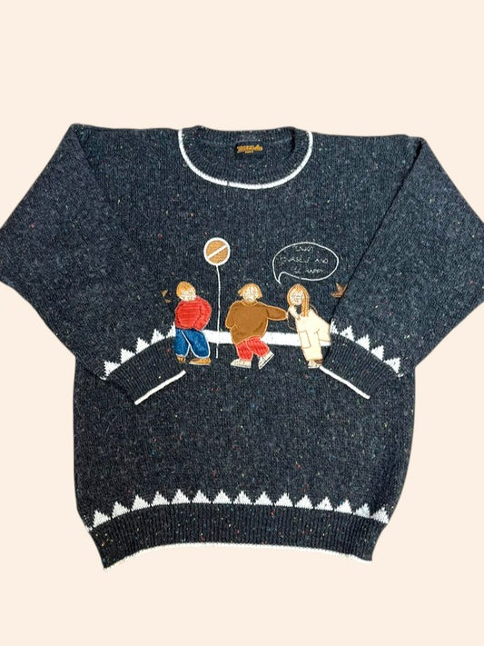 Pull vintage à reliefs - Mood Noël