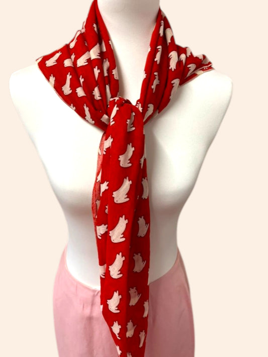 Foulard motifs lapins 105x105