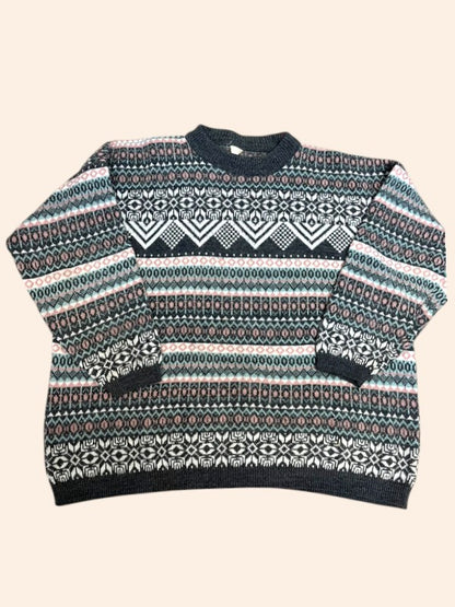 Pull vintage - Motifs jacquard