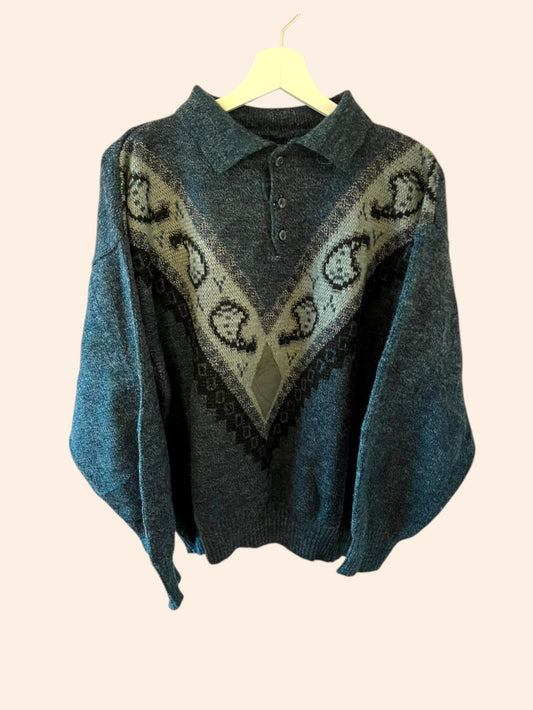 Pull vintage à motifs paisley