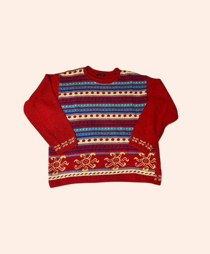 Pull vintage motifs jacquard
